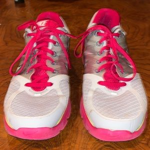 Pink and grey nikes